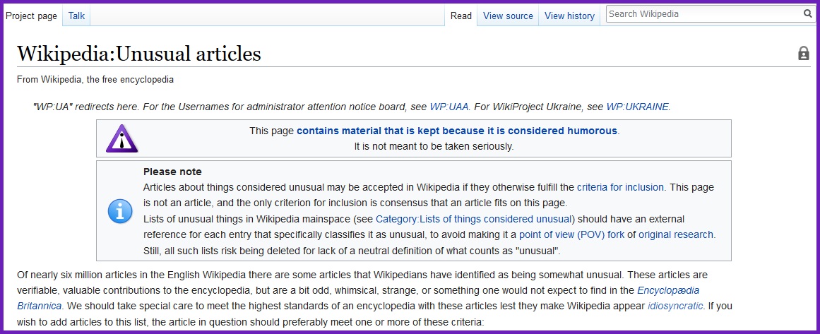 Strange And Unusual Wikipedia Pages You Never Knew Existed Legalmorning